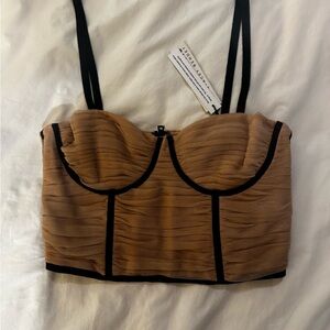 Alice and Olivia Tan Bustier with Black Straps